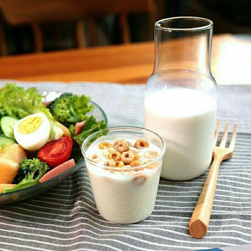 Скандинавская прозрачная стеклянная бутылка для воды с чашками – Жаростойкий набор кувшина для сока для дома или офиса