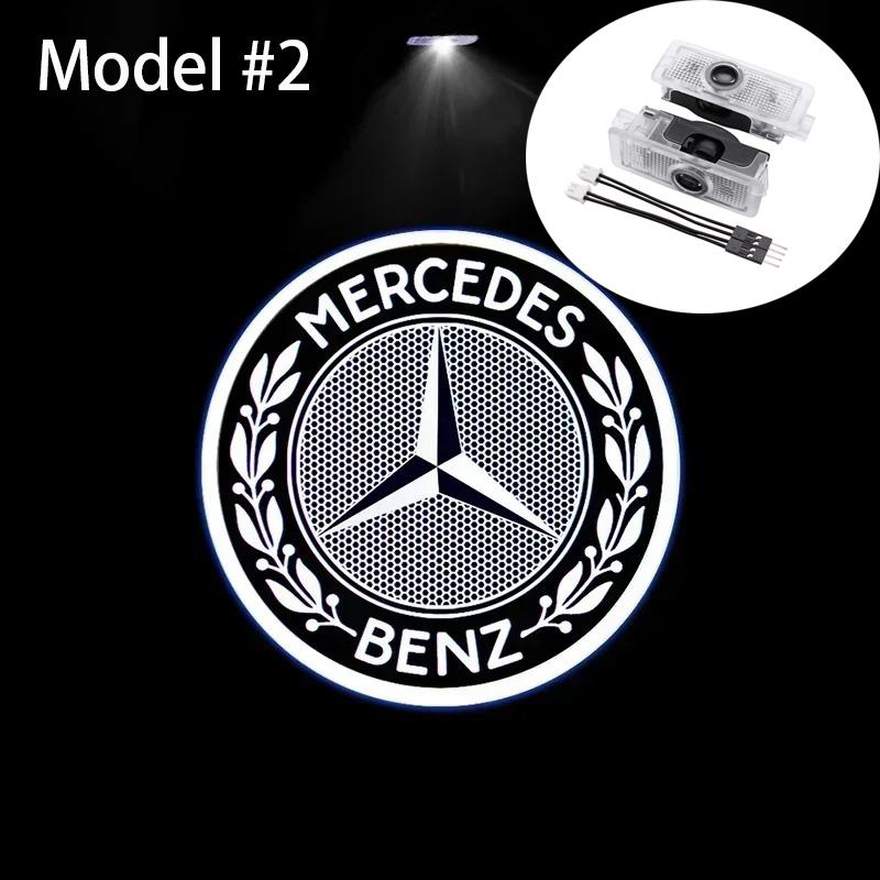 AAVN1 2Pc Car Door Projector Laser Lamp Car Door Welcome Light For Mercedes Benz C117 W117 E Couple C207 A207 C205 2015-2020 A205 W218