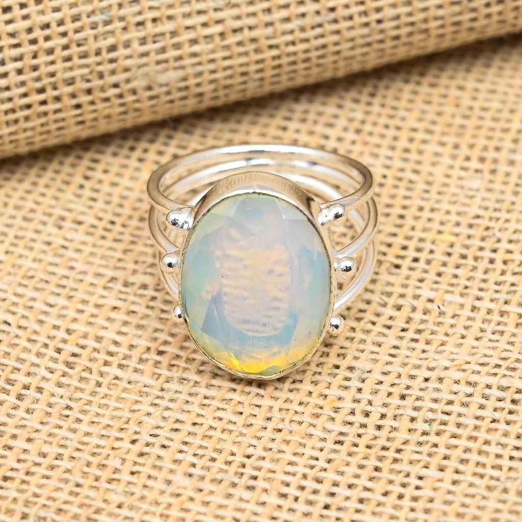 Великолепный молочный опал, драгоценный камень, стерлинговое серебро 925 пробы, милые ювелирные кольца ручной работы для нее
