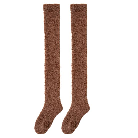 Women Thigh High Socks Extra Long Soft Leg Warmers Fuzzy Over Knee Boot Stockings Fleece Warm Plush Socks