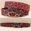 Rhinestone Tiger Claw Buckle Belt Leopard Print Series Punk Decoration Women's Belt Yabi Decorative Belt
