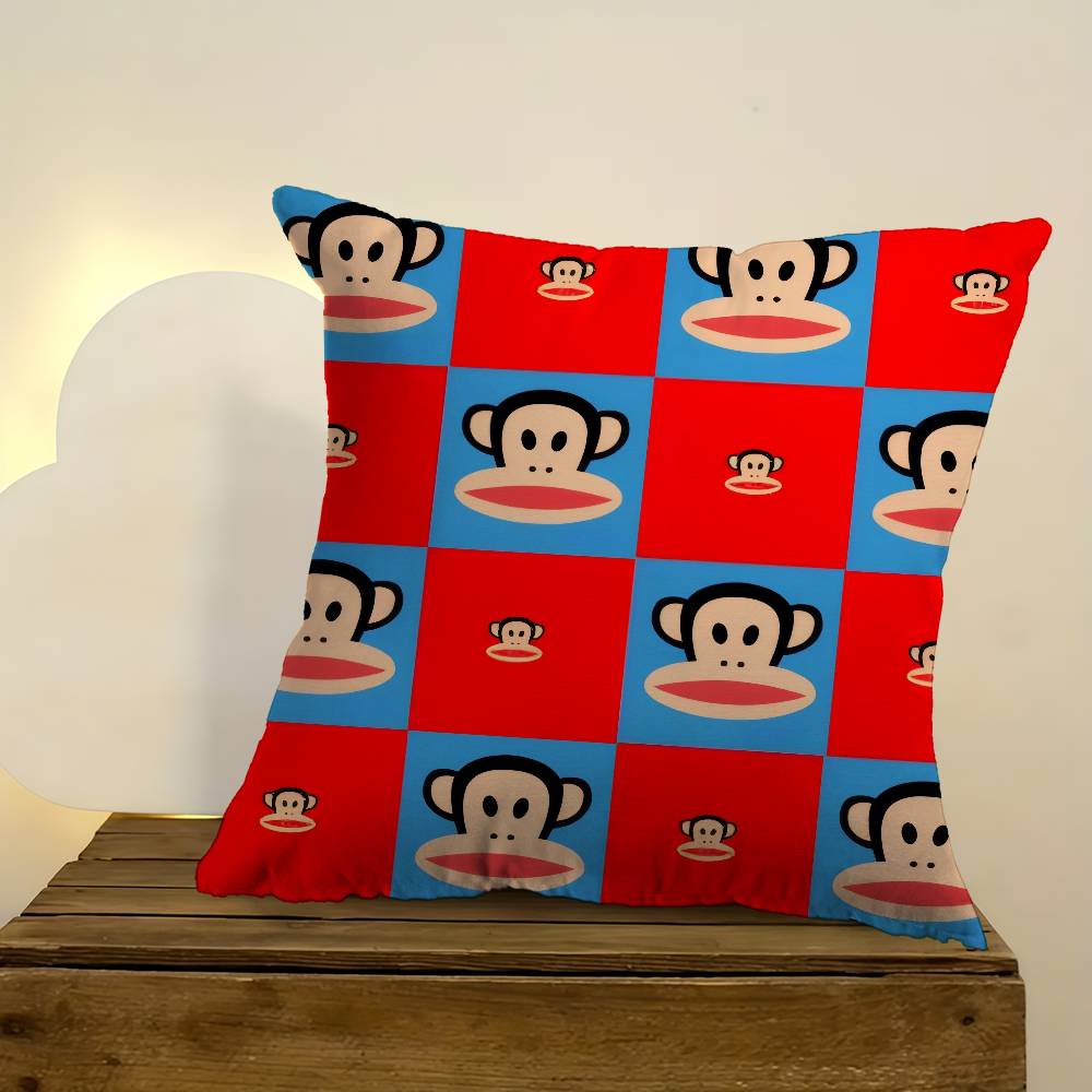 Мультяшная наволочка с логотипом P-Paul Frank Monkey Подарок для мультяшного персонажа Наволочка для подушки Декор спальни, дома, дивана, кресла, сиденья Наволочка