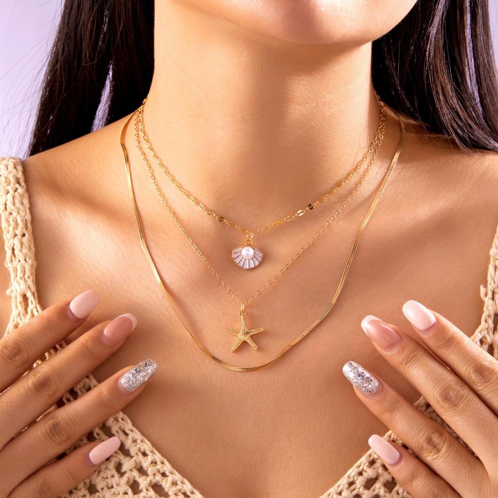 Ретро Темперамент Бохо Чокер Ювелирные изделия Многослойный дизайн Бусины Жемчужное ожерелье Женская мода