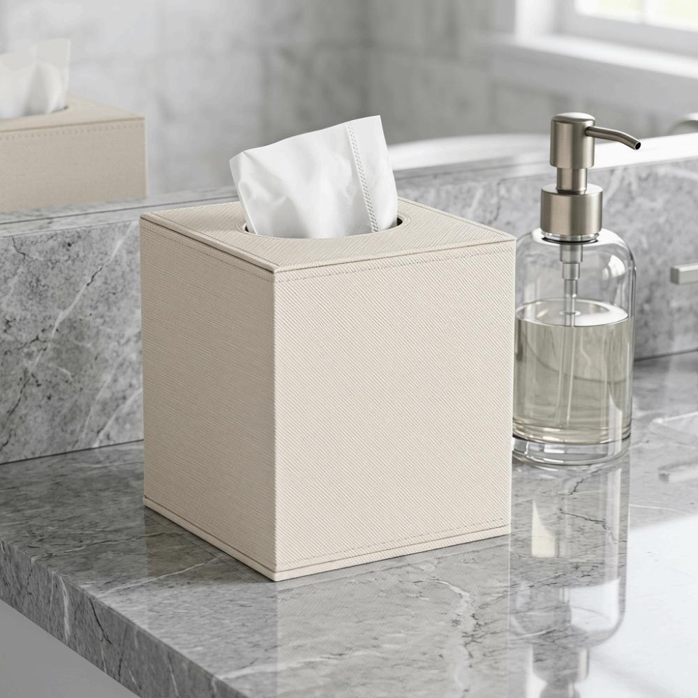 Light Luxury Square Tissue Holder Magnetic Bottom Decorative Napkin Holder Tissue Box Living Room