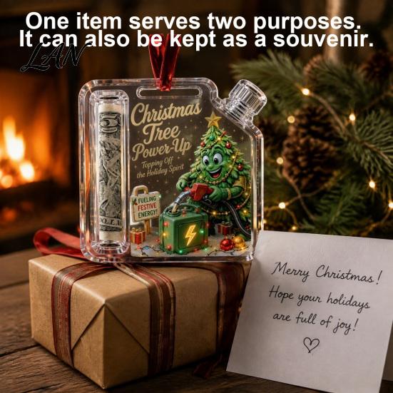 Christmas Money Holder Cash Gift Ornament, Acrylic for Cash, Holiday Funny Xmas Tree Hanging Decoration, Gifts Party Favors Reusable Ornament