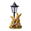 Outdoor Solar Rabbit Family Resin Statue - Courtyard Path Lighting Decoration