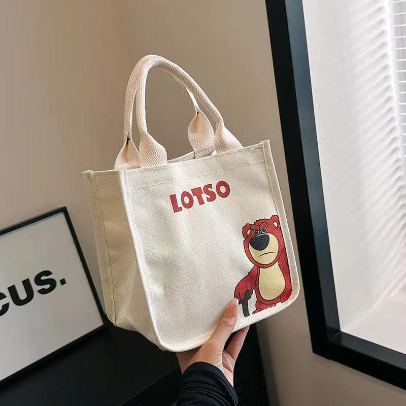 Женская маленькая холщовая сумка-тоут: Ланч и сумочка в японском и корейском стиле для работы или учебы