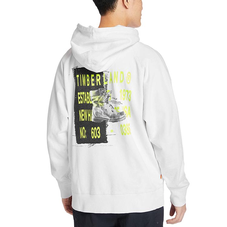 Timberland Толстовка спортивная с вышитыми буквами Мужские толстовки с капюшоном Бело-песочные A2DXU-BH7