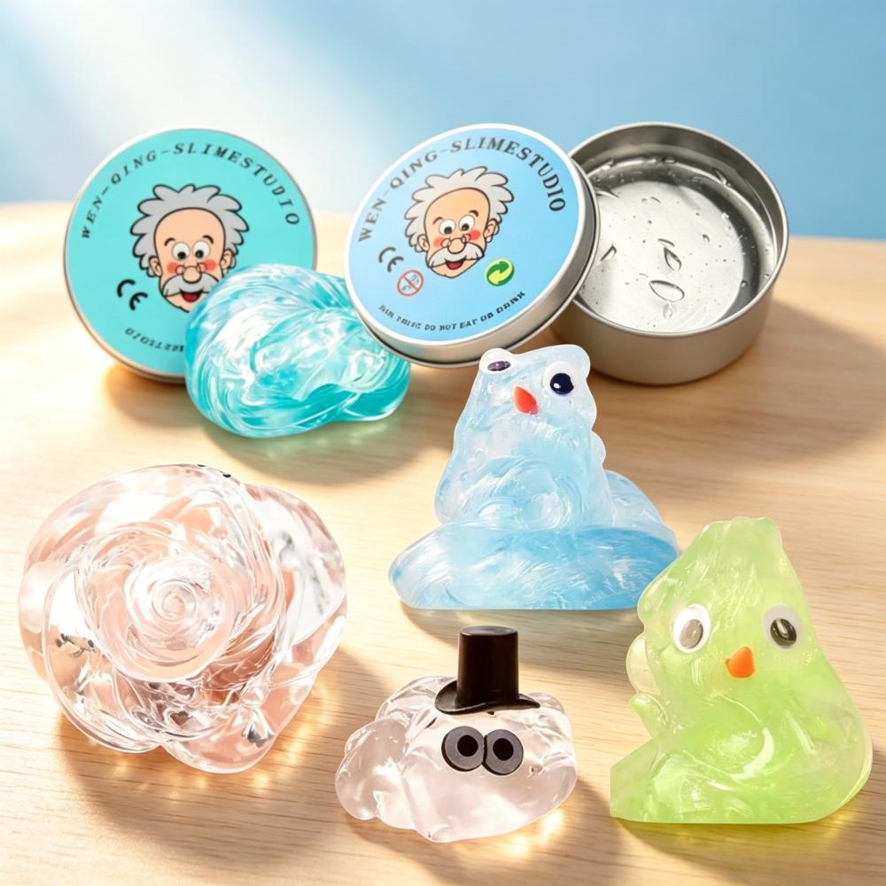 Clear Liquid Glass Slime Putty, Transparent Bouncing Slime, Nonsticky Stress Relief Toy for Students Adults DIY Handmade GiftS