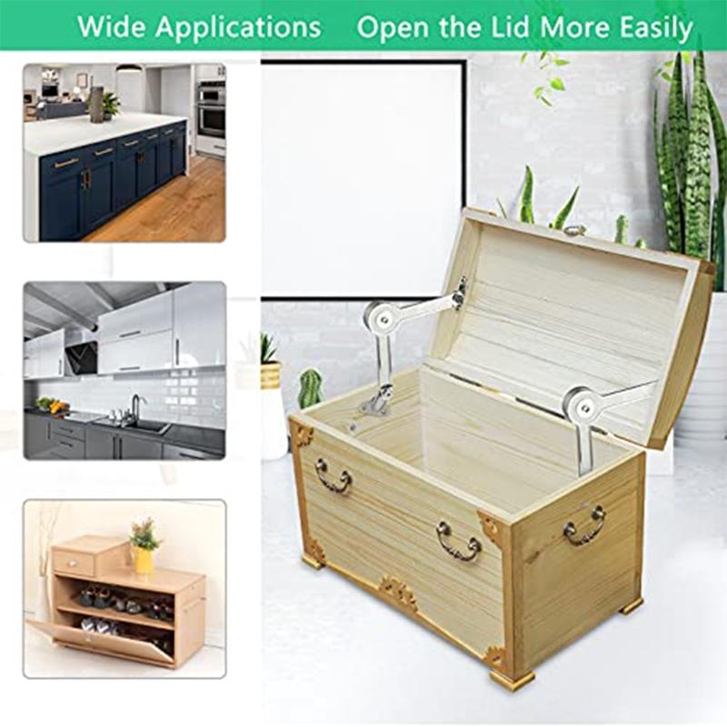 Lid Stay with Soft Close Toy Box Hinge Chest Hinge Support Drop Lids of Cabinets Cupboard Wardrobe 75°/ 90° / 110°