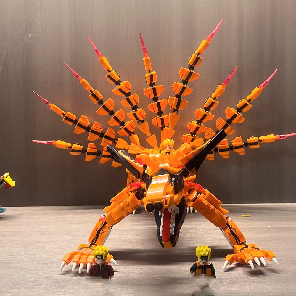 Anime Naruto Classic Cartoon Ninja Kurama Kyuubi Nine Tailed Fox Building Blocks Bricks Sets Movie Dolls Kids Toys Children Gift