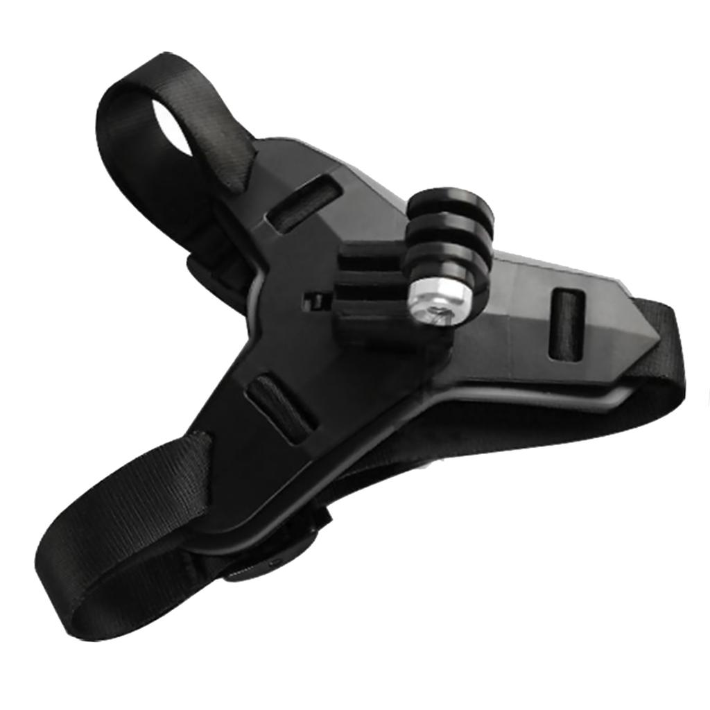 Черный крепление на подбородок мотоциклетного шлема для GoPro Hero 8/7/6/5 Регулируемый ремешок крепления на подбородок полнолицевого мотоциклетного шлема
