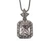 The Same Simulated Diamond Rectangular Pendant Necklace Women's Fashion Versatile Zircon Pendant First Product