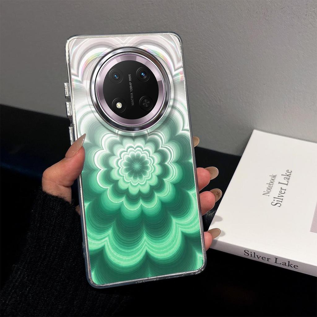 Чехол для HONOR X9c, Радужный градиентный цветочный прозрачный чехол, Ударопрочная защита объектива камеры