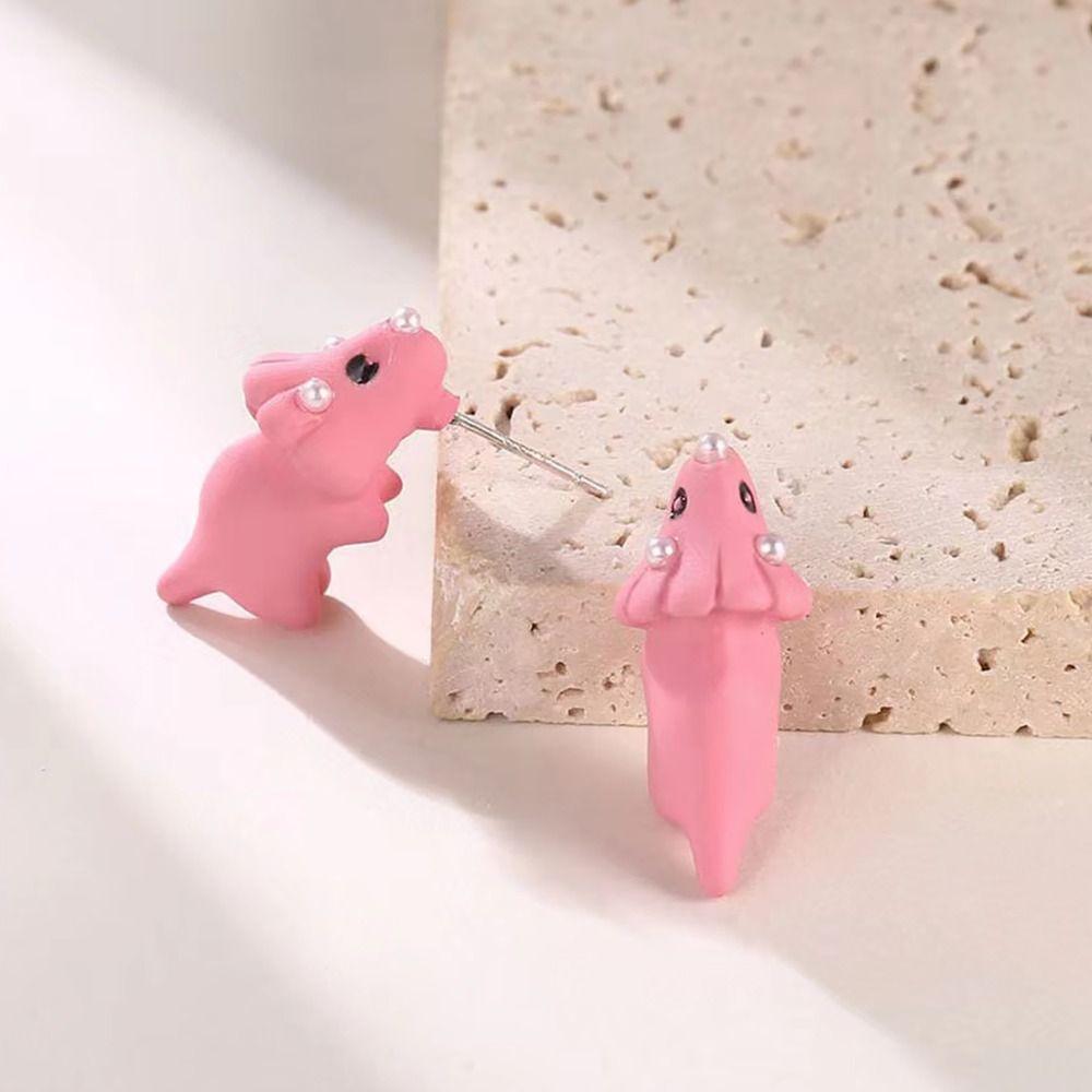 Whale Cartoon  Animal Biting Stud Earrings Metal Whale Earrings Dinosaur Bite Earring  Girl