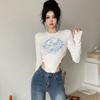 Блузка женская цельная одежда Sens of Design с длинными рукавами и тонким принтом