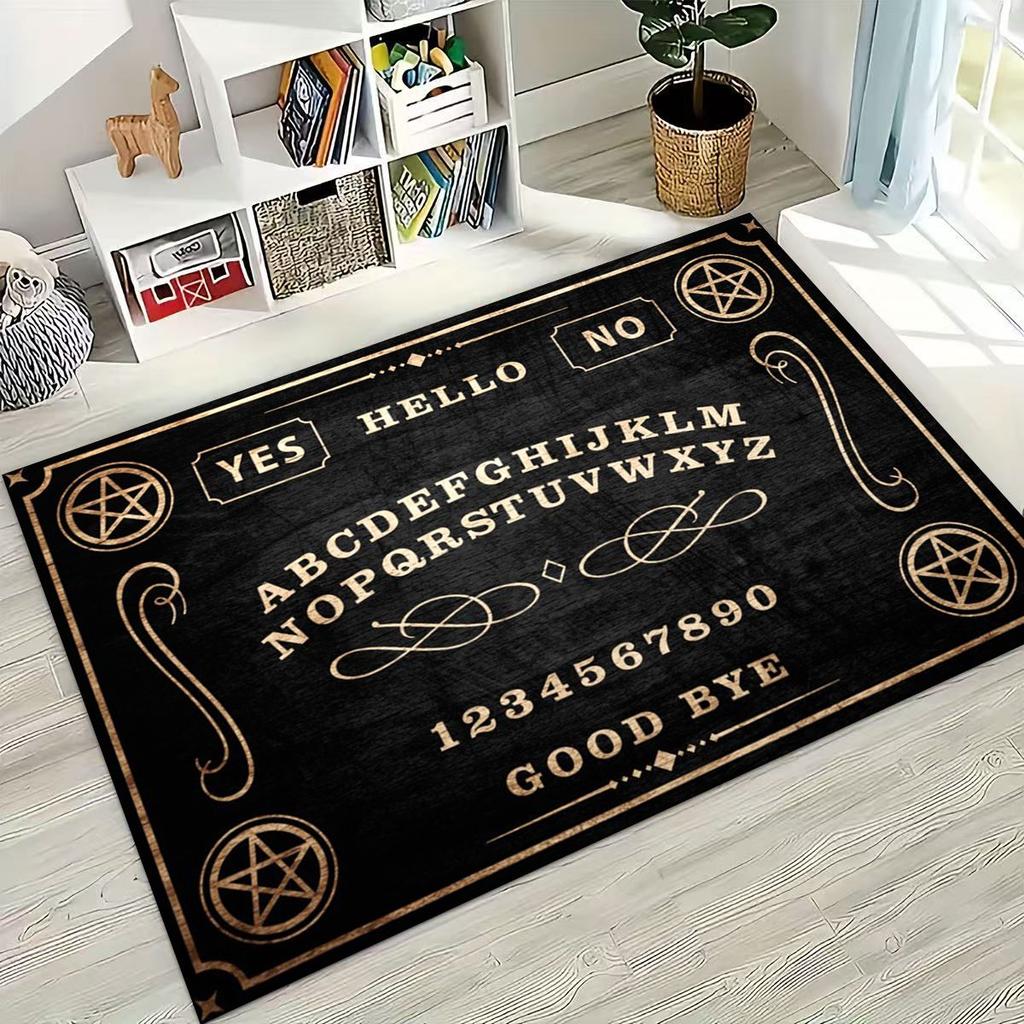3D Retro Witch Ouija Gothic Spirit Board Rug for Bedroom Living Room Sofa Home Doormat Decor, Large Kids Play Non-slip Floor Mat