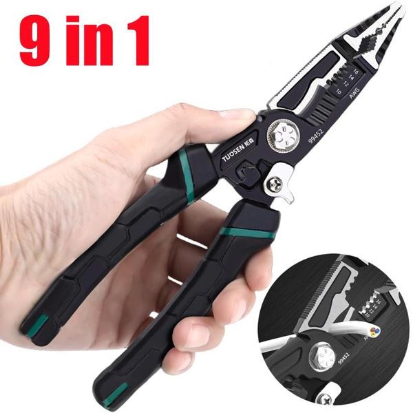 9-in-1 Wire Stripping Pliers Household Wire Pliers Broken Wire Peeling Pliers Professional Labor-saving Pliers Electrician Pliers