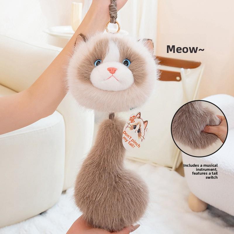 Новая мягкая игрушка-кошка породы рэгдолл, кошелек, брелок для сумки, детская кукла, подарок, украшение-кошка, Полиэстер, ПП Хлопок, 14 лет