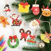 Yousheng 12 Pcs Wooden Christmas Ornaments To Paint DIY Blank Unfinished Wood Reindeer Santa Claus Christmas Tree Bell Wreath Cutouts for Winter