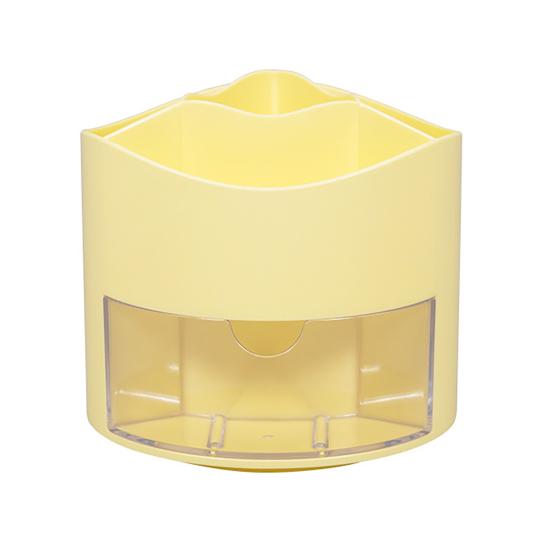 360 Degree Rotating Pen Holder Desk Organizer Pencil Cup with 4 Compartments Art Supply Storage Box for Office Home