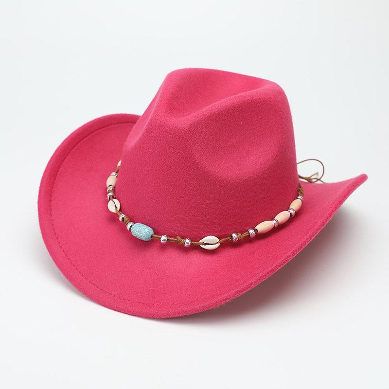 New Tibetan top hat gem chain accessories felt hat western cowboy hat performance dance retro jazz hat