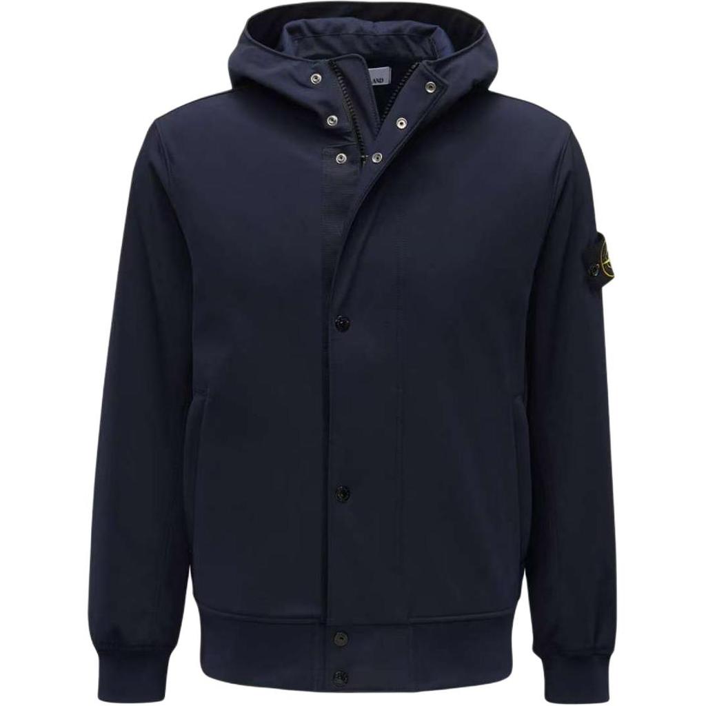 STONE ISLAND Ss25 Куртка софтшелл однотонная повседневная с капюшоном, длинным рукавом, ветрозащитная, водонепроницаемая, дышащая, мужская, K1S154100090S0A22-V0020