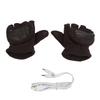 USB Heating Gloves Double Heating Half Fingers Warm Washable Electric Laptop Gloves for Outdoor