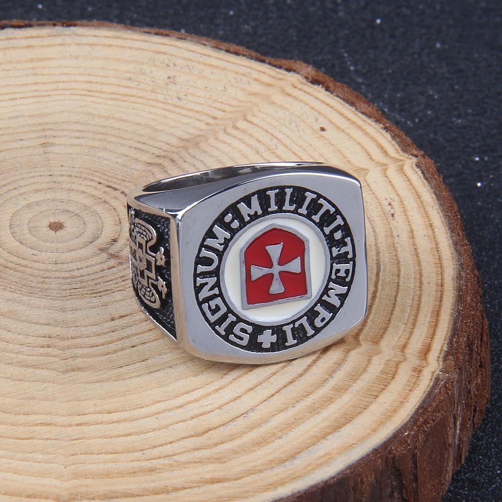 Кольца масонских викингов для мужчин - масонское кольцо тамплиеров - йоркский обряд, цветное кольцо из нержавеющей стали рыцарей тамплиеров красного креста, масонское кольцо