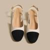 New  Summer Women's Sandals Elegant Medium Heel Toe Mules Comfortable Office Women's Shoes Buckle Heels Women