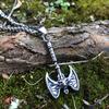 1pc Men's Long Handle Double Axe Viking Vintage Necklace Jewelry Gift