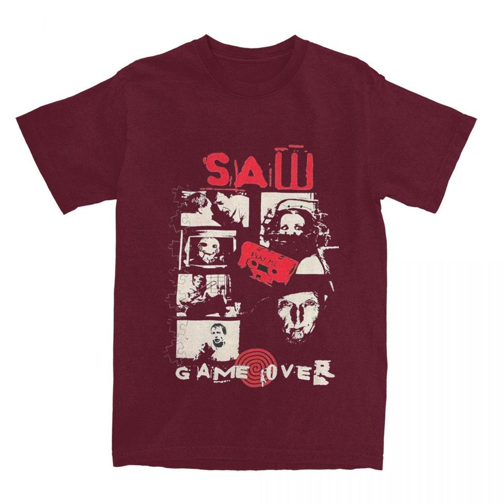 Vintage Saw Jigsaw Game Over Men Women's T Shirts Merch Humor Tees T-Shirt Cotton Plus Size Clothes