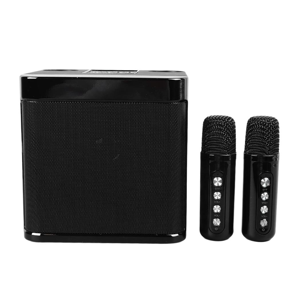 Беспроводные караоке-колонки Портативная мини-караоке-машина Bluetooth-колонка с 2 беспроводными микрофонами для домашней вечеринки
