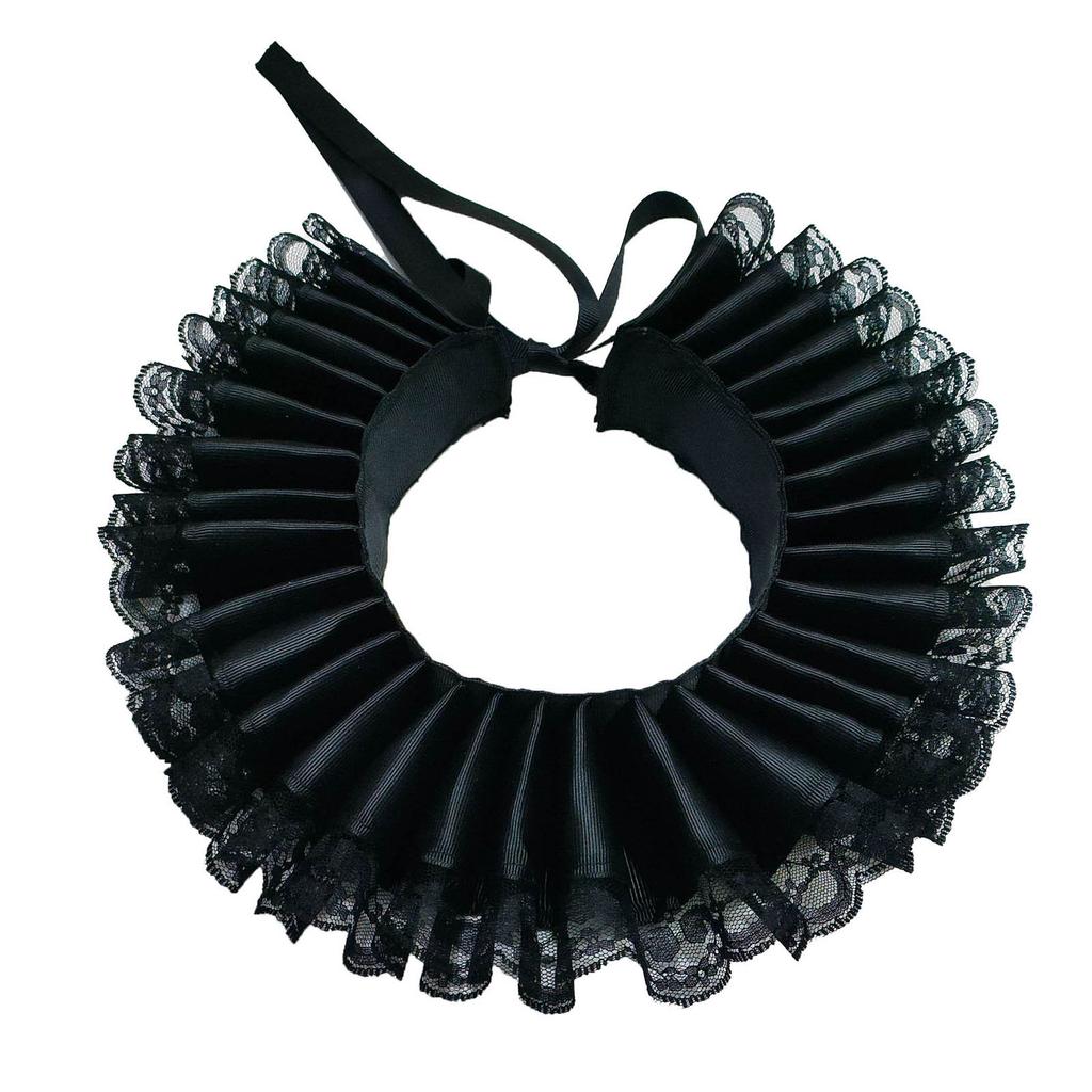 Винтажный органзовый воротник с оборками, воротник-стойка в елизаветинском стиле, воротник-стойка с оборками, воротники с клоунским воротником