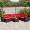 VidaXL Garden Furniture Set with Cushions 9 Pcs Brown Wicker 3325750