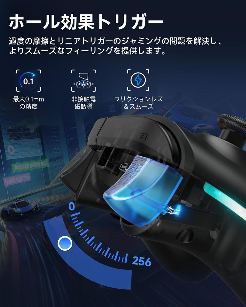 EasySMX Wireless RGB Backlit PC Controller for Switch Compatible with Windows and with Hall Effect Triggers and 1000mAh Joy-Cons, PC, Switch, iOS,