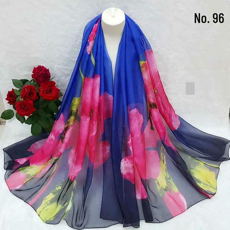 Women's Chiffon Scarf - Lightweight, Printed Sun Protection for Spring, Summer, Fall - Versatile Beach Shawl