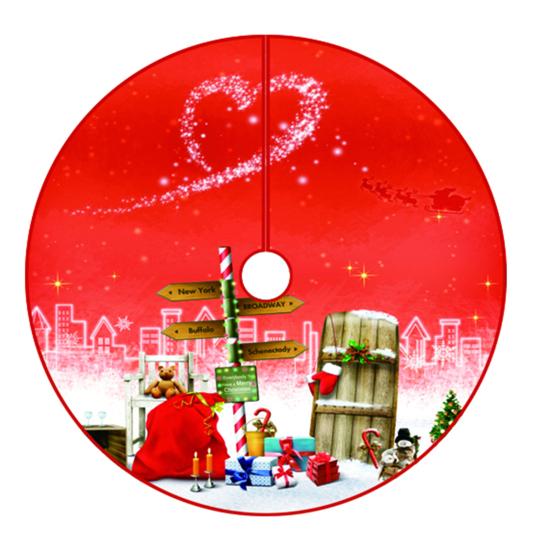 Юбка «Рождественская елка» Яркий цвет, Износостойкий, простая установка, Круглый большой коврик с принтом «Снежинка и лосось» в виде рождественской елки