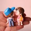 2pcs Sweety Cake Decoration Miniatures Crafts Resin Fairy Garden Couple Figurines Lovers Stool