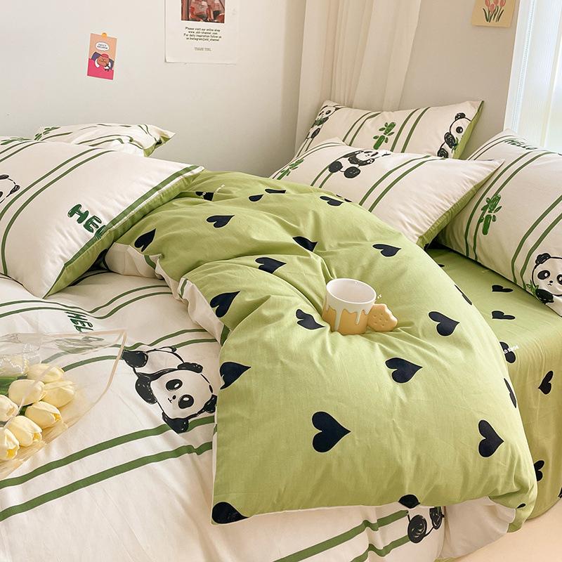 Комплект простыней из чистого хлопка, комплект простыней, постельное белье, пододеяльник для студенческого общежития из чистого хлопка, пододеяльник из трех предметов