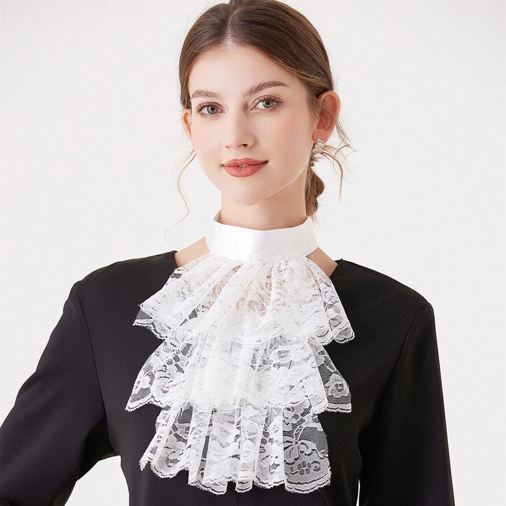Vintage Elizabethan Neck Ruff Detachable Ruffled Collar Elegant Renaissance Collar Wedding
