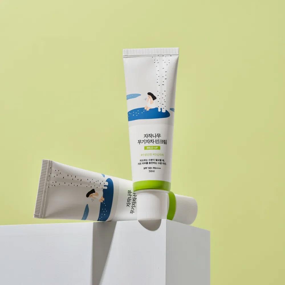 ROUND LAB Увлажняющий солнцезащитный крем Mild-Up с березовым соком 50 мл (SPF50 +)