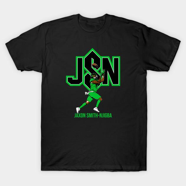 Мужская черная футболка с принтом Seahawks Jaxon Smith Njigba Печать на трансферной бумаге без вырезания Хлопковая футболка
