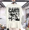 Ремейк Playboi Carti Ретро стиль Белая Короткая Рукавная Футболка vtg S5XL Унисекс Футболка