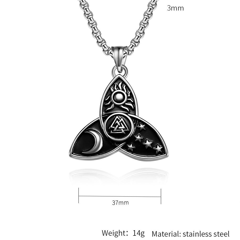 Ожерелье с подвеской в виде кельтского узла, мужская цепочка, готические ювелирные аксессуары