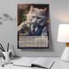Настенный календарь «Крутые коты» 2026, Смешной кошачий календарь с 12 уморительными фотографиями, Юмористический настенный календарь для дома или декора