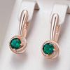 Блестящие зеленые серьги-капли из натурального циркона для женщин, модные, цвета розового золота, высокого качества, повседневные, изысканные, винтажные ювелирные изделия