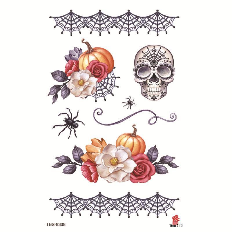 Водонепроницаемые реалистичные тату-наклейки на Хэллоуин