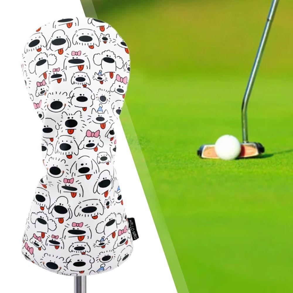 Cartoon Printed Golf Club Head Cover PU Leather Golf Club Protector Golf Supplies