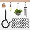 Q-Type Snap Hook with Safety Buckle for Wall/Ceiling Hanging of Flower Pots, Anti-Drop Design